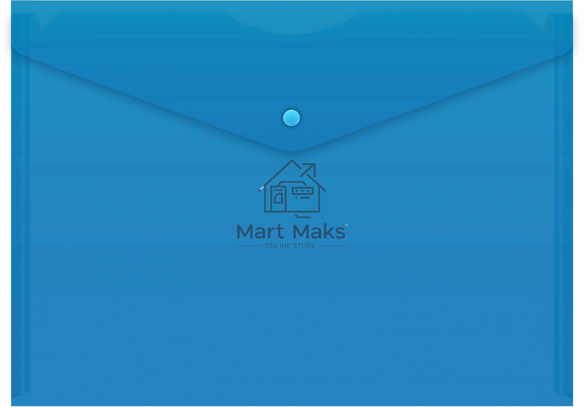 Конверт на кнопке Silwerhof Eco A4, пластик, 0.12мм, синий