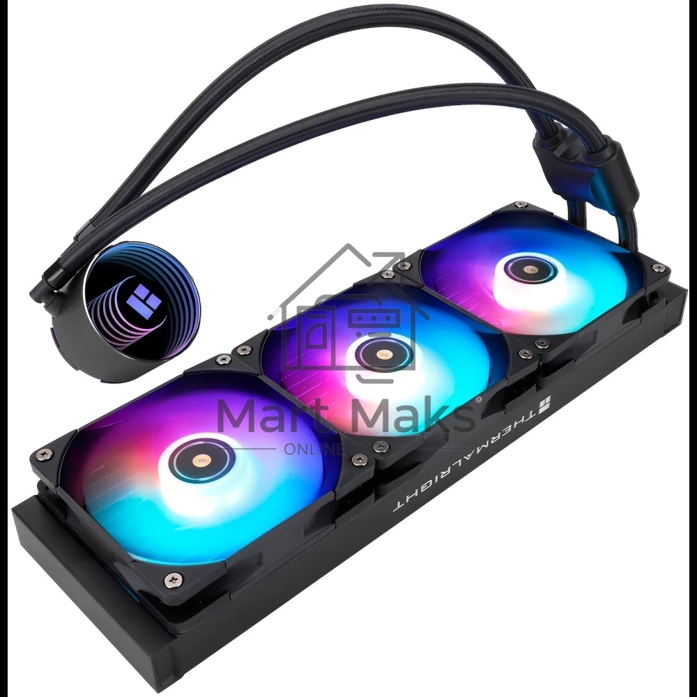 Водяное охлаждение для процессора Thermalright Frozen Notte 360 черный ARGB V2 (360mm, Black, ARGB/ Fans: 3x120mm, 72.37CFM, 27.7dBA, 2000RPM/ Pump height 54mm, 28dBA, 5300RPM, Rad thickness 27mm/ S: 1200, 1700, 1851, 2011, 2066, 115X, AM2, AM2+, AM3, AM3