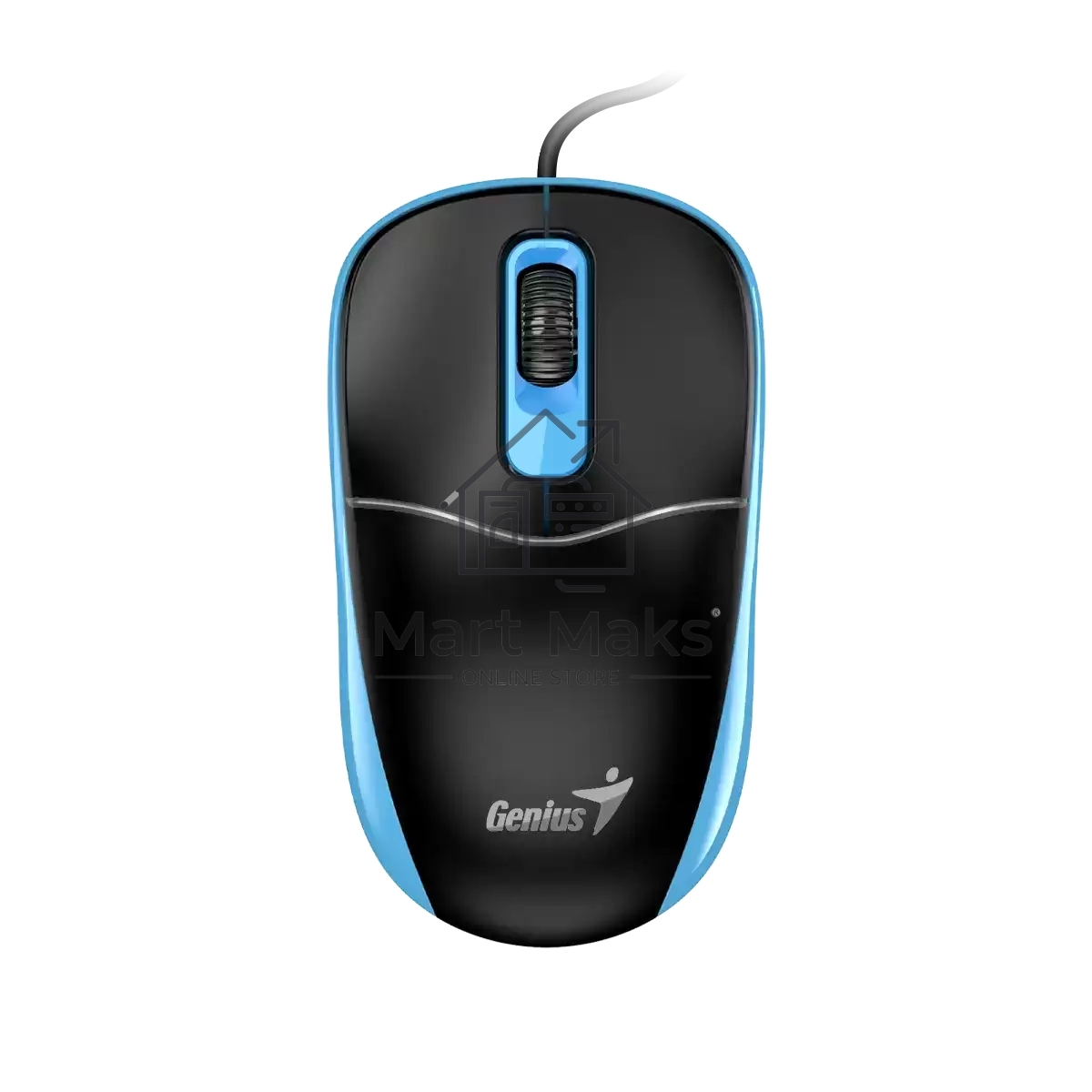 Мышь проводная Genius DX-111 черно-синий, 1200 dpi, USB, кнопки - 3