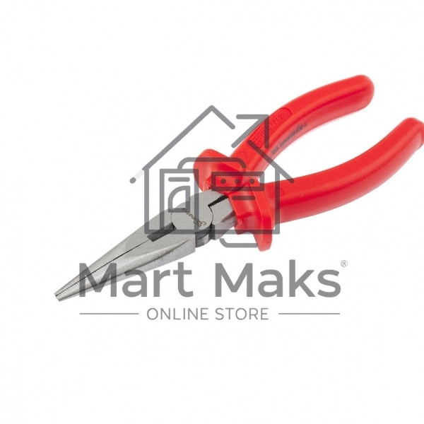 Длинногубцы Matrix Econom, 180 мм, прямые шлифованные, пластмассовые рукоятки