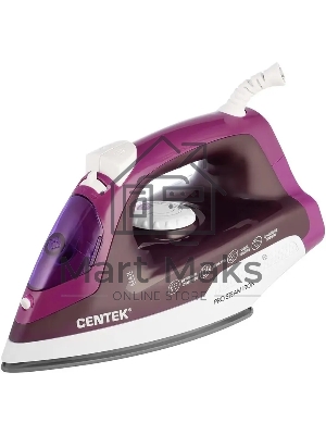 Утюг Centek CT-2348 фиолетовый, 1600 Вт, 20 г/мин, 80 г/мин, 200 мл