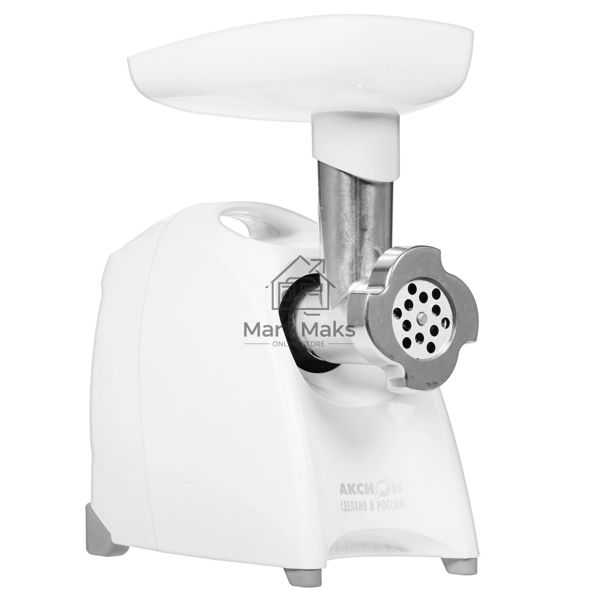 Мясорубка электрическая Аксион М41.02 белый, 1700 Вт, 2.0 кг/мин, реверс, защита от перегрузки, насадки - 8