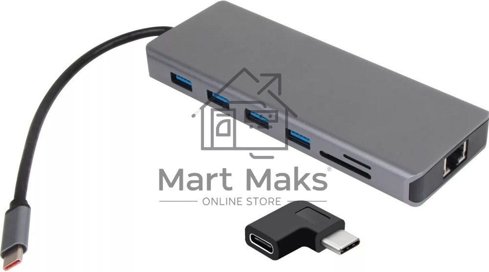USB-концентратор VCOM CU4706, USB Type-C, HDMI/DP/USB3.0/TC/USB2.0/RJ45/SD/TF/PD/3.5 мм jack, USB Type-C