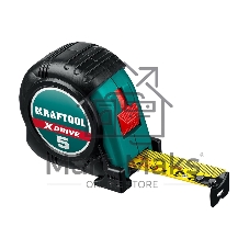 Рулетка KRAFTOOL X-Drive 5м / 25мм с ударостойким обрезиненным корпусом