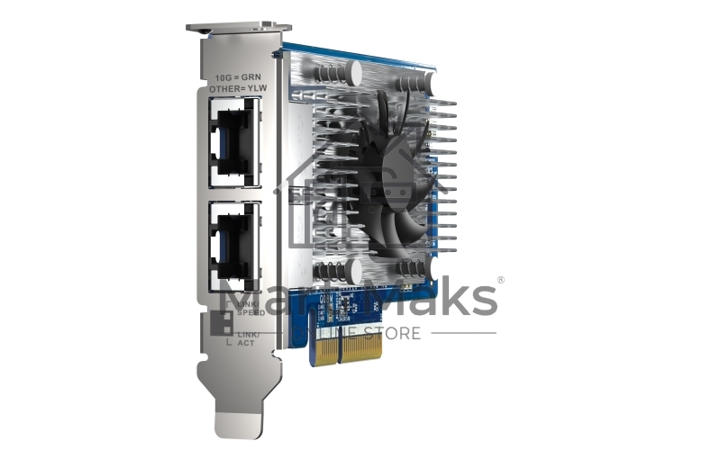 Сетевая карта QNAP QXG-10G2T-X710 LAN Expansion Card, PCIe Gen 3, Two 10GbE (10G / 5G / 2.5G / 1G / 100M)) Ports with SR-IOV and iSCSI, Block-based, Supports Multiple Virtual Disk Modes
