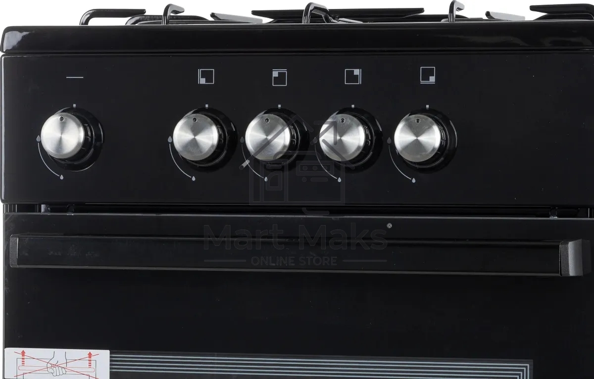 Плита газовая De Luxe 5040.48Г (Щ)-011 черный, конфорок 4 шт, духовка 46 л, 50 см x 85 см x 50 см