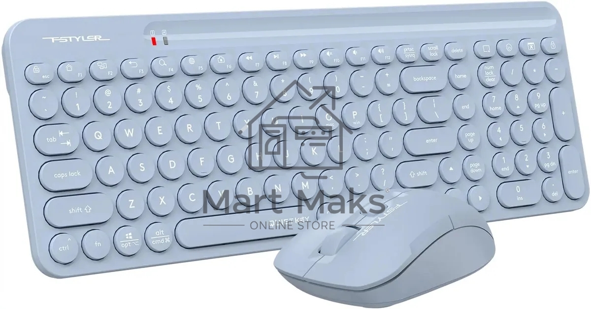 Клавиатура + мышь A4Tech Fstyler FG3300 Air2 клав:синий мышь:синий USB беспроводная slim Multimedia