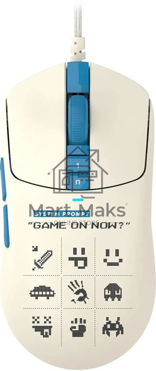 Мышь проводная A4Tech Bloody W72 Ultra Pixels Blue рисунок/бежевый/голубой, 20000 dpi, USB, кнопки - 7