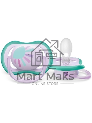 Пустышка Philips Avent ultra air, солнышко/радуга, для девочек, 0-6 мес., 2 шт.