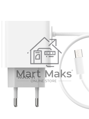 Сетевое зарядное устройство Maxvi CHL-242M 2.4A, with microUSB cable, 2хUSB-A, белый