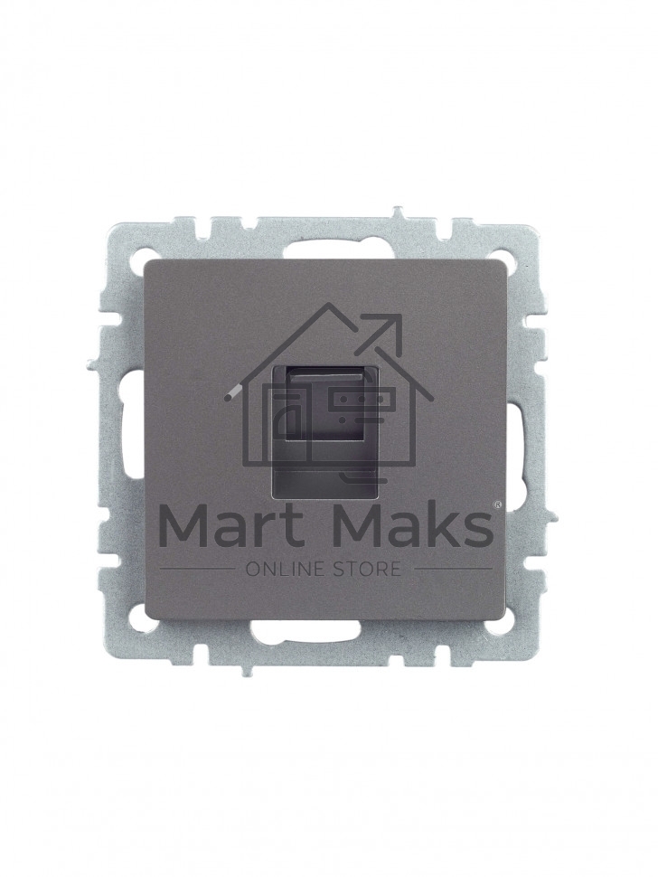 Розетка компьютерная IEK BRITE РК10-БрС RJ45 кат.5E сталь