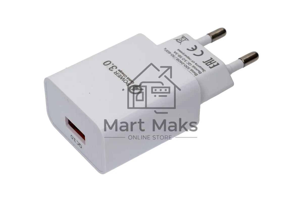 Зарядное устройство СЗУ 1USB 3.0A QC3.0 для micro USB быстрая зарядка More choice NC52QCm, белый