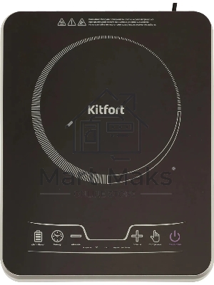 Плита настольная электрическая Kitfort КТ-102 черный, стеклокерамика