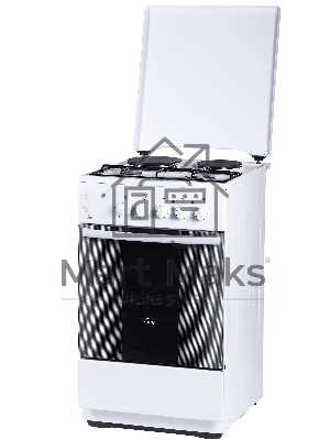 Плита комбинированная Flama RK 2211 белый, конфорок 4 шт, духовка 50 л, 50 см x 85 см x 60 см