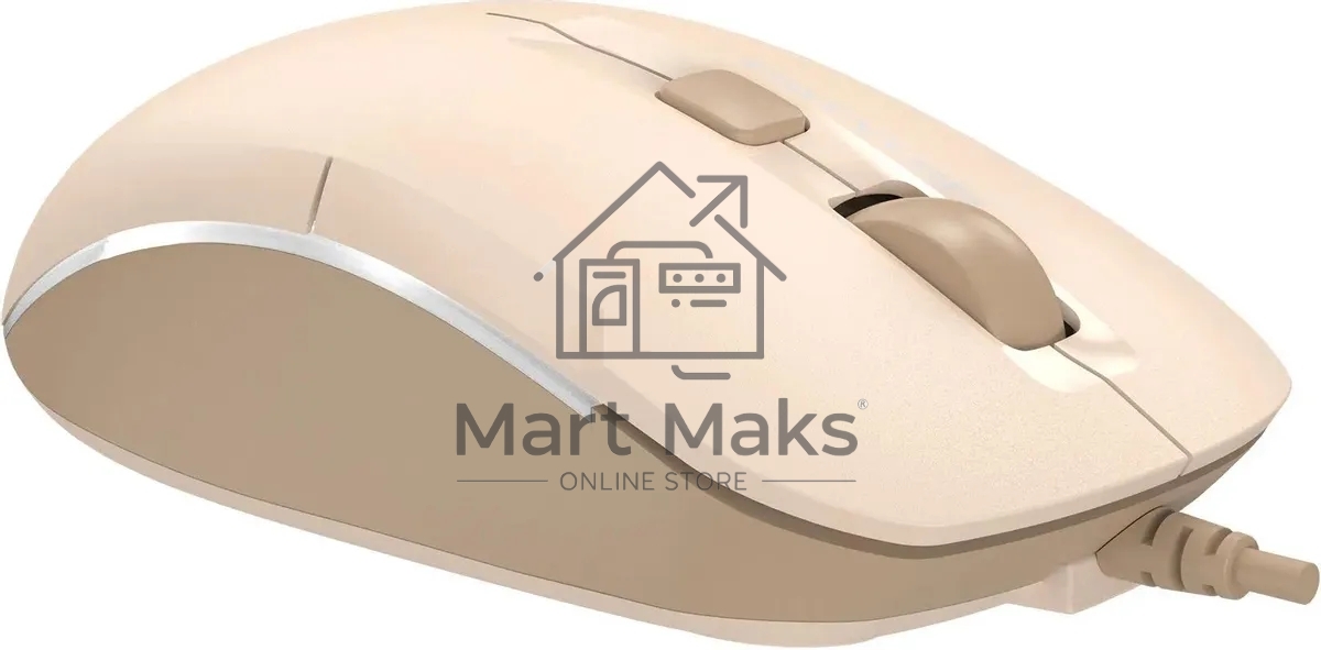 Мышь проводная A4Tech Fstyler FM26S бежевый/коричневый, 1600 dpi, USB, кнопки - 4