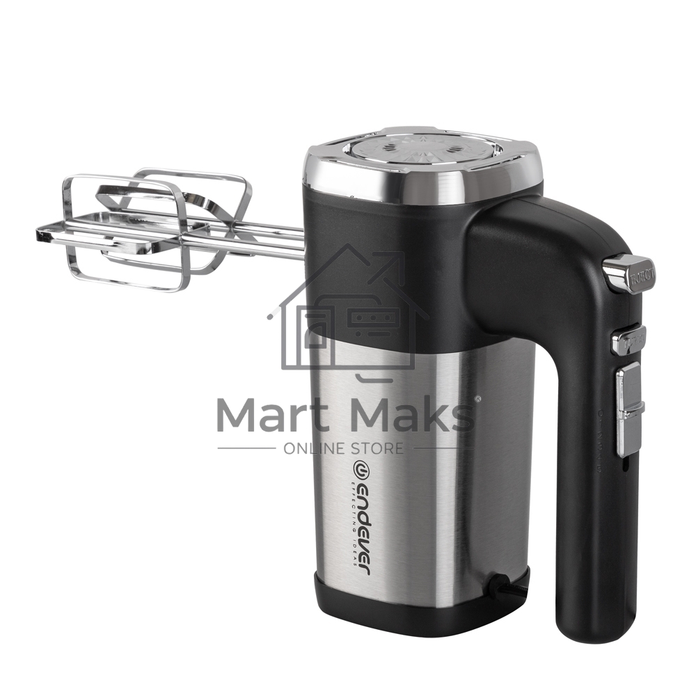 Миксер ручной Endever Sigma-08 черный/стальной, 500 Вт, 2 насадки, 5 скоростей