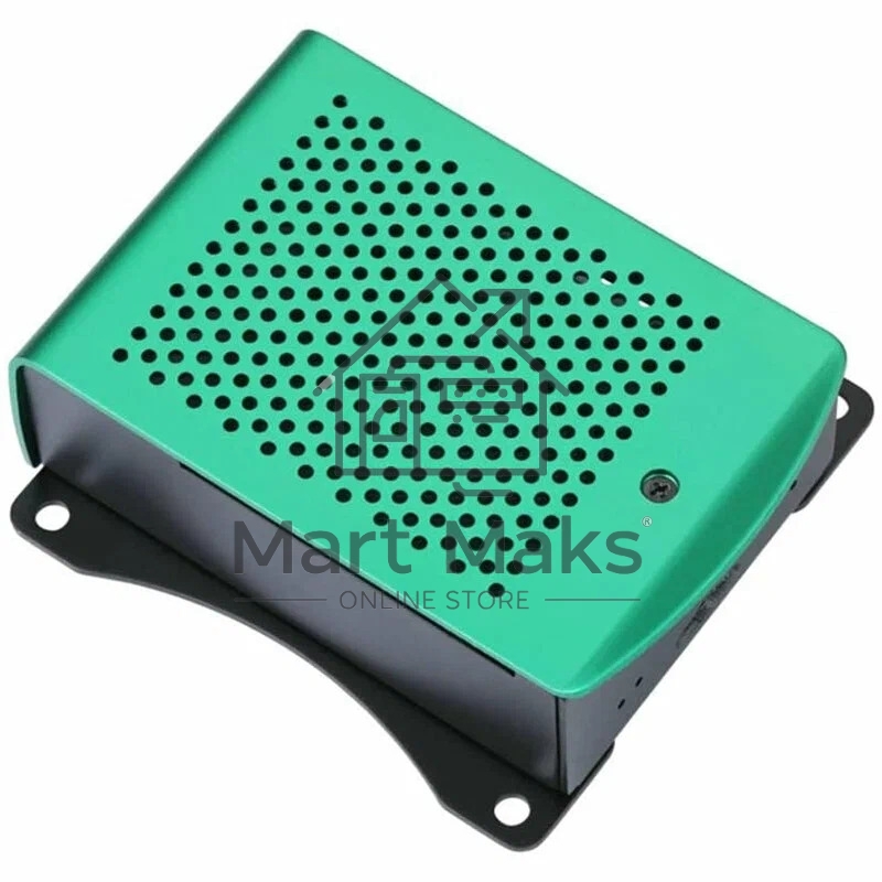 Корпус перфорированный Qumo с доп.креплением, Aluminum Case, Raspberry Pi 4B, green(RS037)