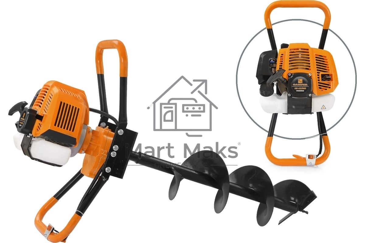 Мотобур Carver AG-43/000 бытовой 2-х такт. 1250Вт 1.7л.с. 43см3 6500об/мин (01.003.00038)