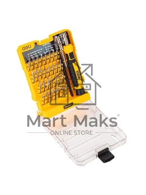 Набор прецизионных отвертокDeli DL1033D 33 предмета Материал Cr-V. Пластиковый кейс.