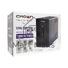 Источник бесперебойного питания CROWN CMU-SP1200 COMBO / 1200ВА / 720Вт / 2xIEC + 2xEURO