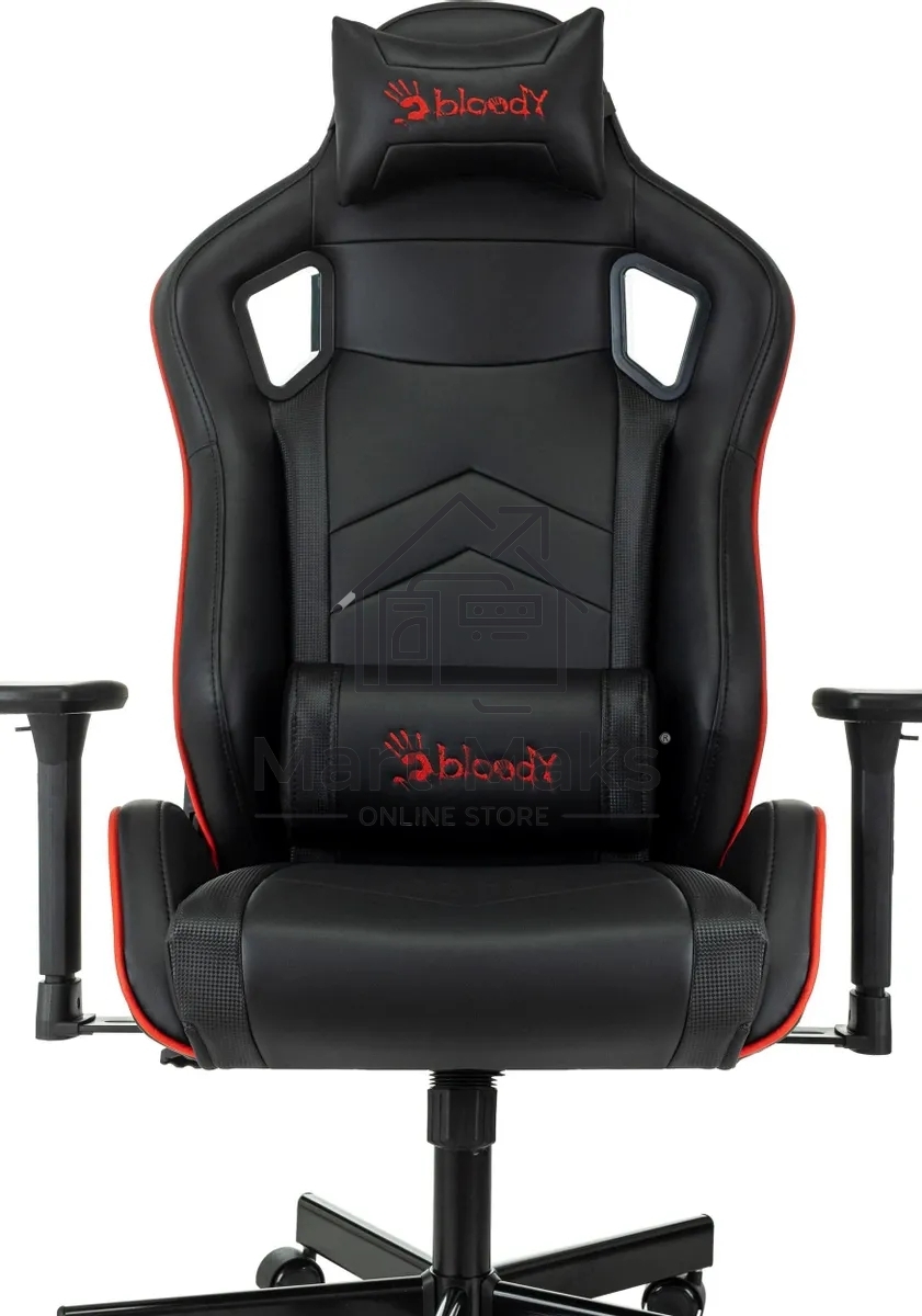 Кресло игровое A4Tech Bloody GC-840 черный, сиденье черный, эко.кожа, с подголов. крестов. металл черный, пластик черный