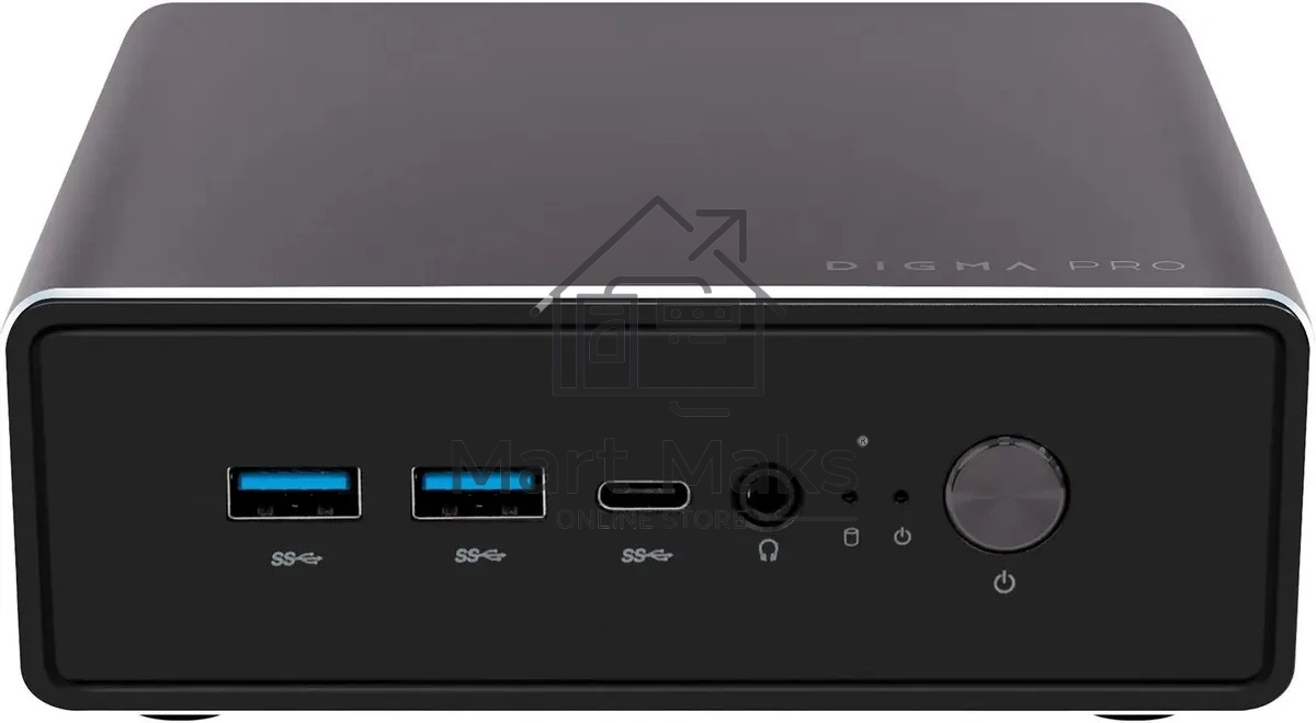 Неттоп Digma Pro Minimax U1 i3 1220P (1.5) 16Gb SSD512Gb UHDG Windows 11 Professional GbitEth WiFi BT 60W темно-серый/черный (DPP3-ADXW01)