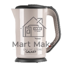Электрочайник Galaxy GL 0330 бежевый, 1.7 л, 2000 Вт, скрытый нагревательный элемент