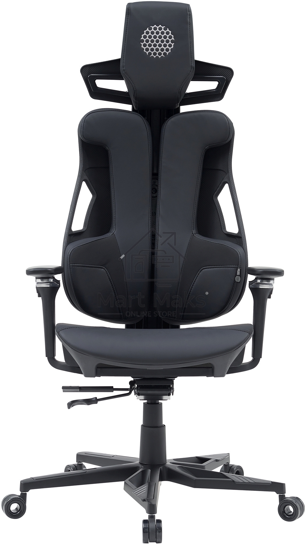 Кресло компьютерное Cactus CS-CHR-DUO-BBK черный, кожзам