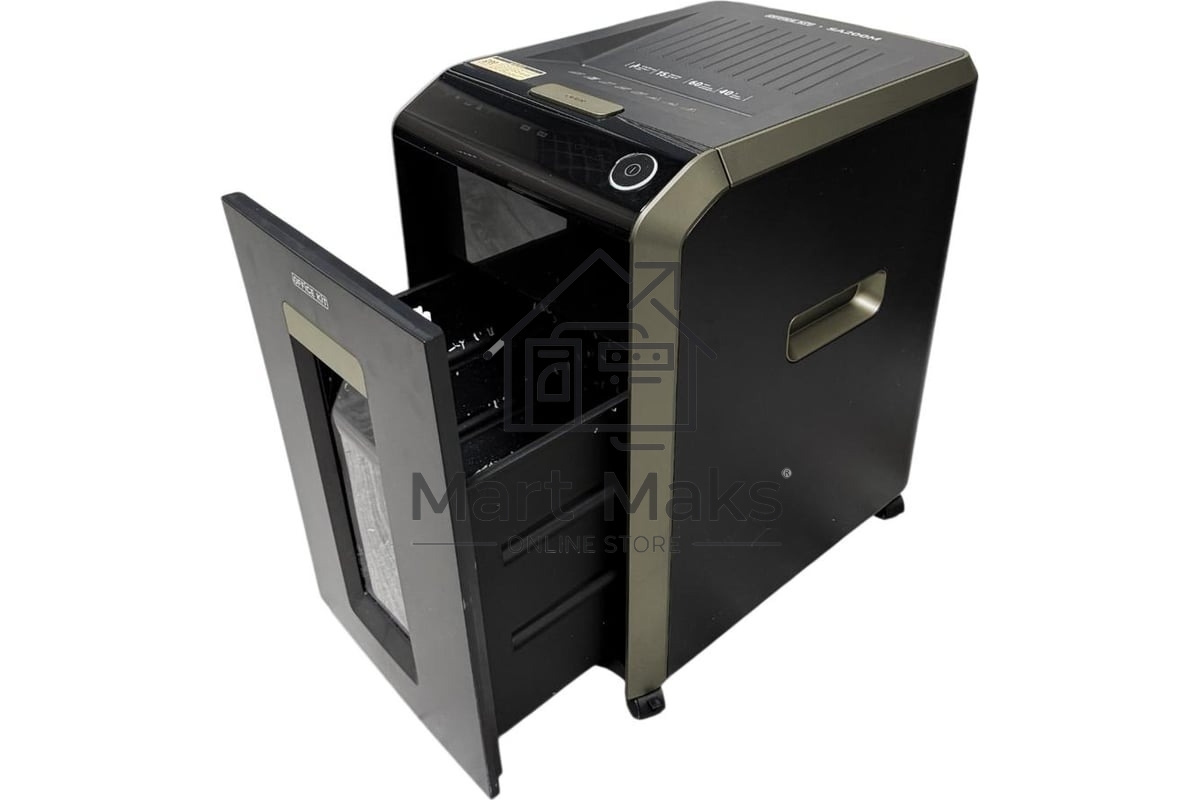 Шредер Office Kit SA200M 1,9х10 черный/серый с автоподачей (секр.P-5) фрагменты 220лист. 40лтр. скобы пл.карты
