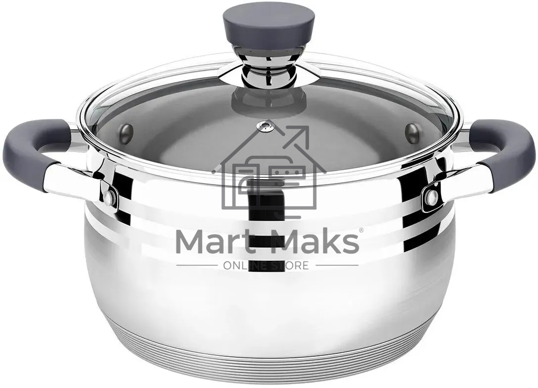 Кастрюля LARA LR02-470 Mercury 2,1 л, 16 см, нержавеющая сталь, с крышкой