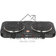 Плита настольная электрическая Centek CT-1507 черный, 2 кВт, ТЭН, конфорки - 2, эмаль, поворотные переключатели