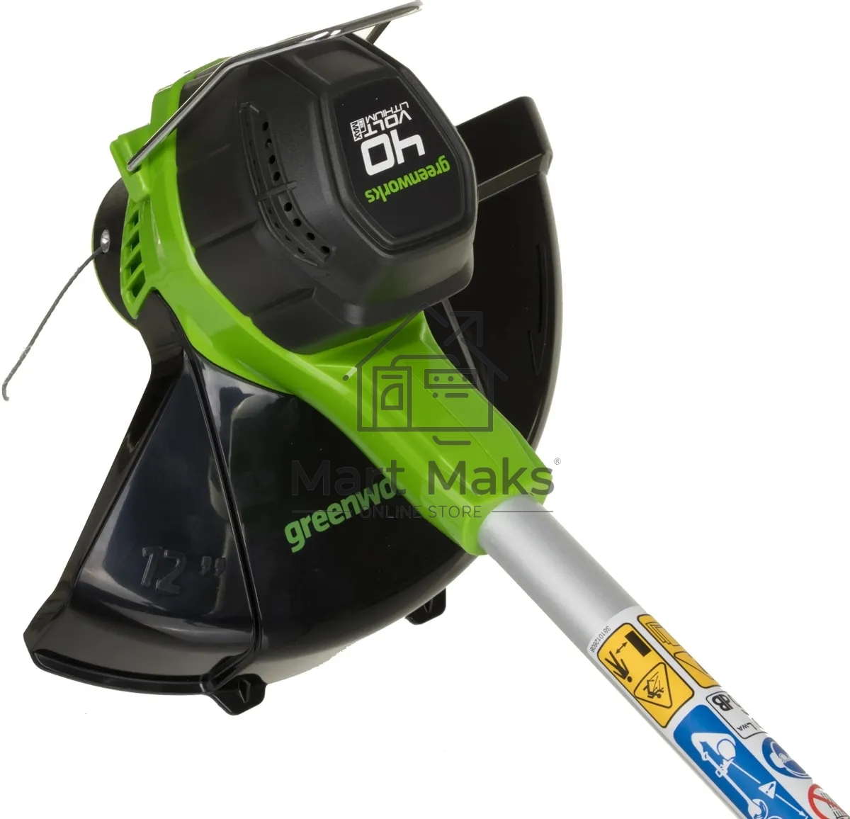 Триммер аккумуляторный GREENWORKS 2101507 40В 7500об/мин Флески 1.6мм ширина реза 330мм