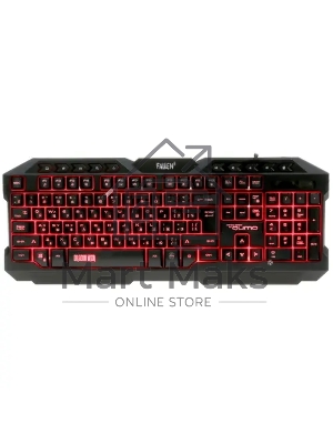 Клавиатура проводная игровая Qumo Fallen 2 K56, проводная, 104 + 10 клавиш мультимедиа, встроенные подсветки общая + кнопок 3 цвета