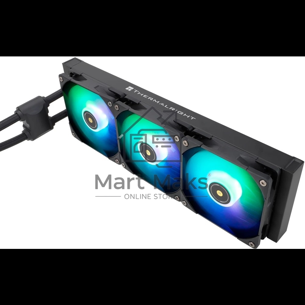 Водяное охлаждение для процессора Thermalright Frozen Notte 360 черный ARGB V2 (360mm, Black, ARGB/ Fans: 3x120mm, 72.37CFM, 27.7dBA, 2000RPM/ Pump height 54mm, 28dBA, 5300RPM, Rad thickness 27mm/ S: 1200, 1700, 1851, 2011, 2066, 115X, AM2, AM2+, AM3, AM3