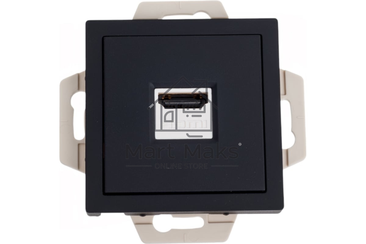 Розетка HDMI, механизм, карбон AtlasDesign
