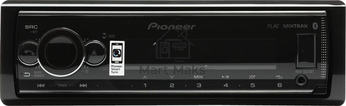 Автомагнитола Pioneer MVH-S520BT 1DIN 4x50Вт
