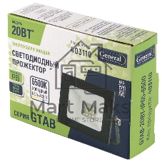 Прожектор светодиодный 20Вт 100-265В 6500К 1800Лм IP65 General GTAB-20BT-IP65-6500