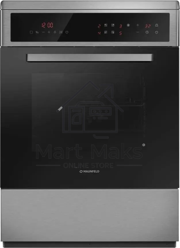 Плита электрическая Maunfeld MEC611CS10TD серебристый, конфорок 4 шт, духовка 59 л, 60 см x 85 см x 63 см