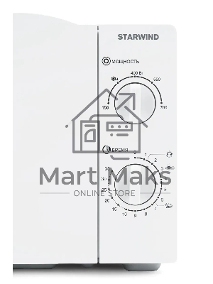 Микроволновая печь Starwind SWM6520 белый, 20 л, 700 Вт, переключатели - поворотный механизм