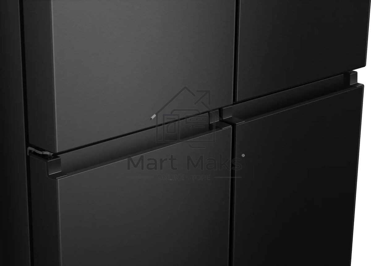 Холодильник Hisense RQ5P470SAF1 трехкамерный, черный, 331/199, морозилка снизу, Total No Frost, Side-by-Side
