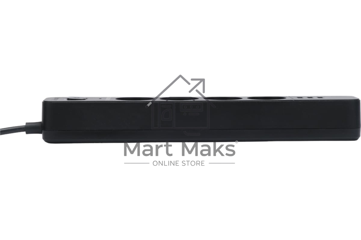 Сетевой фильтр Гарнизон 2.0 Мультипорт EPS-4-U3-B-2, 4 р, 10А, 3xUSB, 2м, ур.защиты 2+, черный, пакет