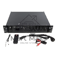 Микшер-усилитель Intrend ITMXAMP-350MTZ зональный, 5 зон. MP3, FM-тюнер, USB, Bluetooth, 3хMic/2хLine входы, 1хLine выход, 350 Вт, 4-16 Ом/100V, IR-пульт в комплекте