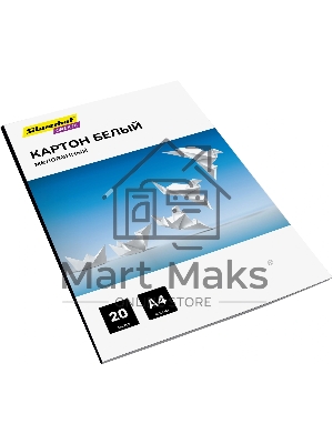 Картон белый Silwerhof мелованный 20л. A4 Create 240г/м2 обл.мел.картон ПЭТ 200x280мм