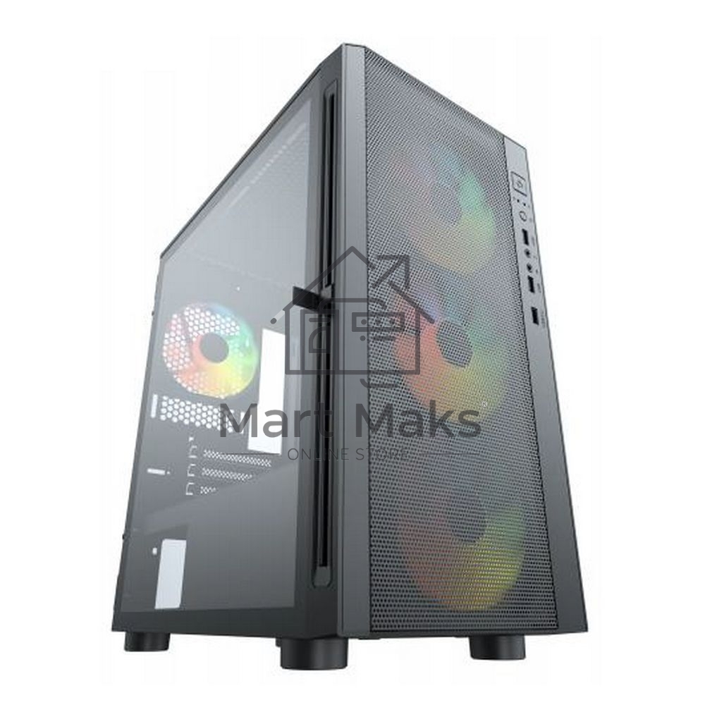 Компьютерный корпус ACD Citadel 104 ATX, черный, USB3.0*1+USB2.0*2+HD audio,3*12cm F1 ARGB fans at front(Slave fans),1*12cm F1 ARGB fan at rear (Master fan)