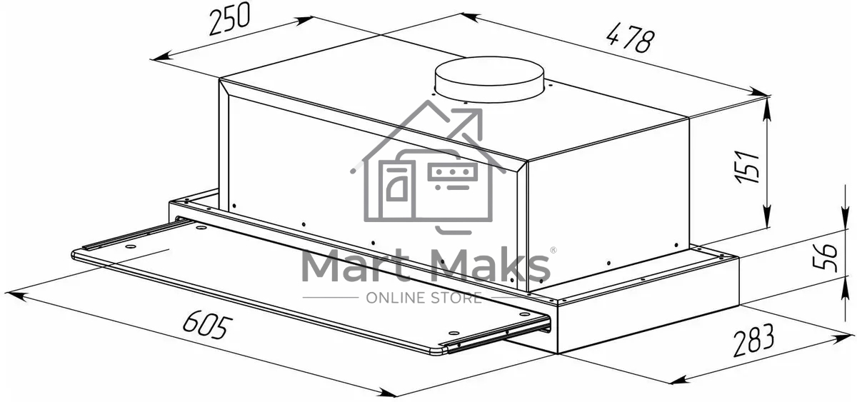 Вытяжка встраиваемая Zigmund & Shtain K 015.6 W белый, 60 см, 750 куб. м/ч, 52 дБ