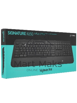 Клавиатура беспроводная Logitech K650 черный USB BT/Radio (подставка для запястий) (920-010954)