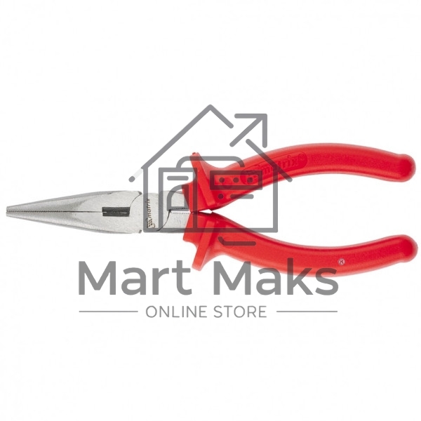 Длинногубцы Matrix Econom, 200 мм, прямые шлифованные, пластмассовые рукоятки