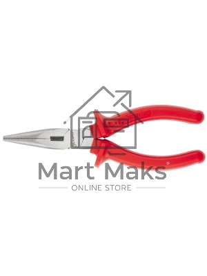 Длинногубцы Matrix Econom, 200 мм, прямые шлифованные, пластмассовые рукоятки