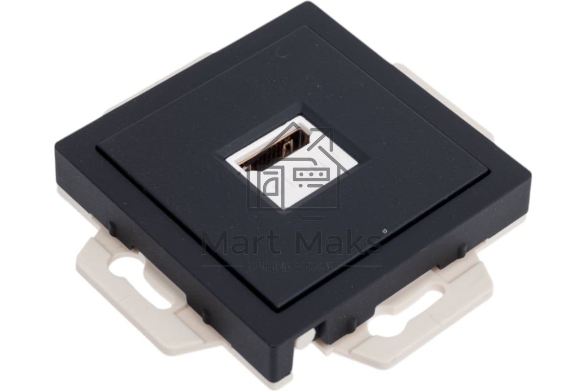 Розетка HDMI, механизм, карбон AtlasDesign