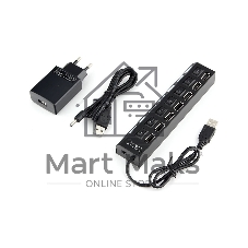 USB-концентратор Gembird UHB-U2P7-02, USB 2.0, USB 7 портов, USB/Адаптер: 5 В / 2 A